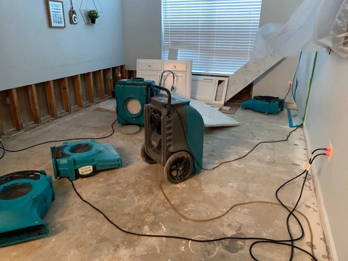 Dehumidifier in flood-cut room for Water Extraction & Removal in Hillside